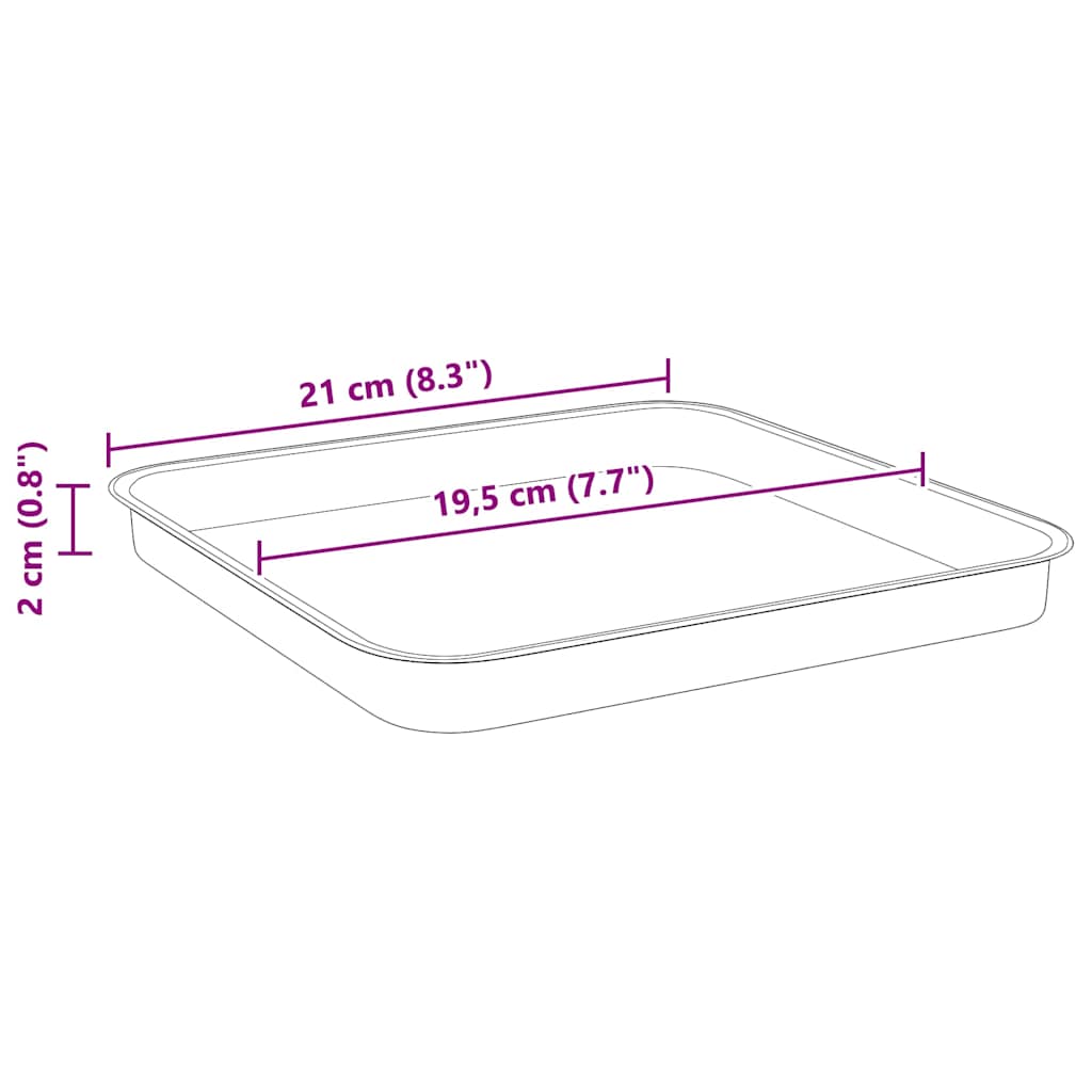 Négyzetes virágtálca 24 pcs tégla vörös 21 x 21 x 2 cm műanyag