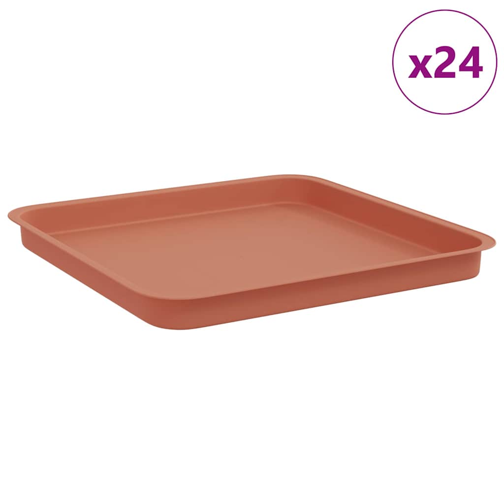 Négyzetes virágtálca 24 pcs tégla vörös 36 x 36 x 2.5 cm