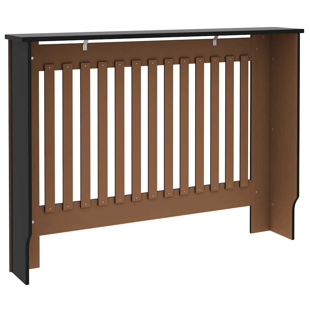 Radiátor fedezék 2 pcs fekete 112 x 19 x 81.5 cm faanyag