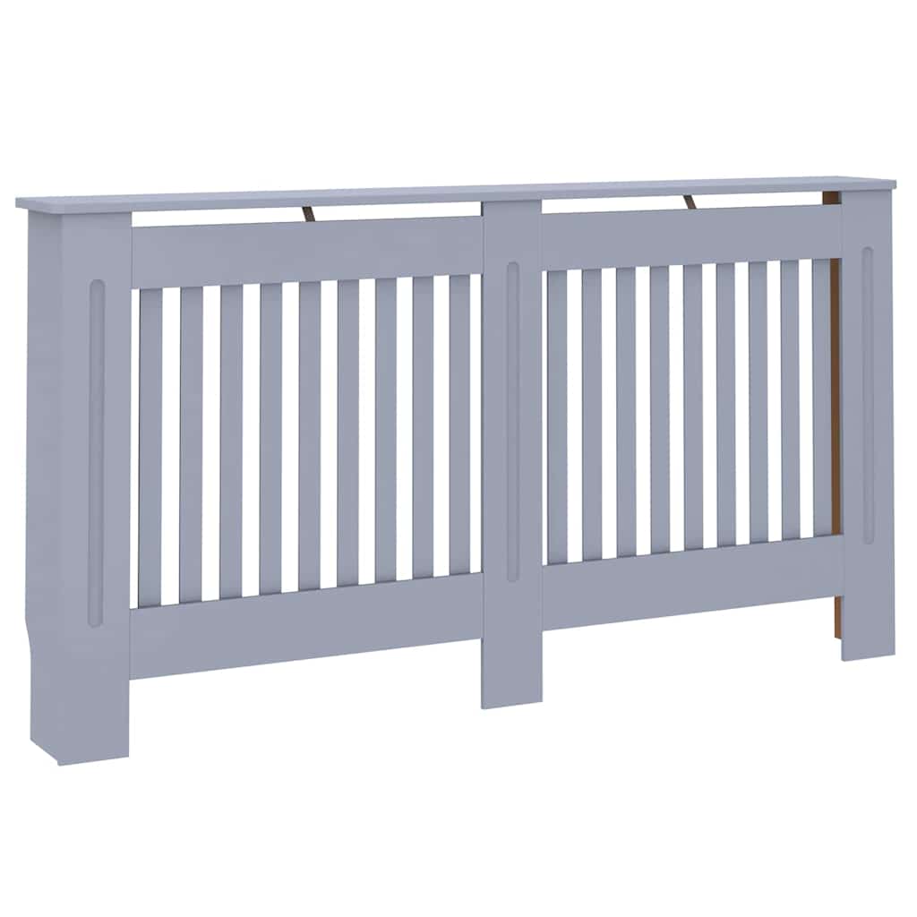 Radiátor fedezék 2 pcs szürke 152 x 19 x 81.5 cm faanyag