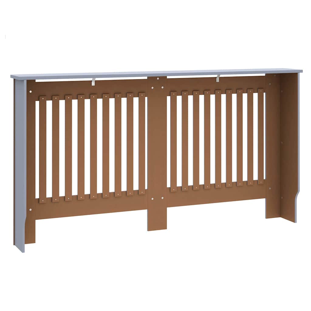 Radiátor fedezék 2 pcs szürke 152 x 19 x 81.5 cm faanyag