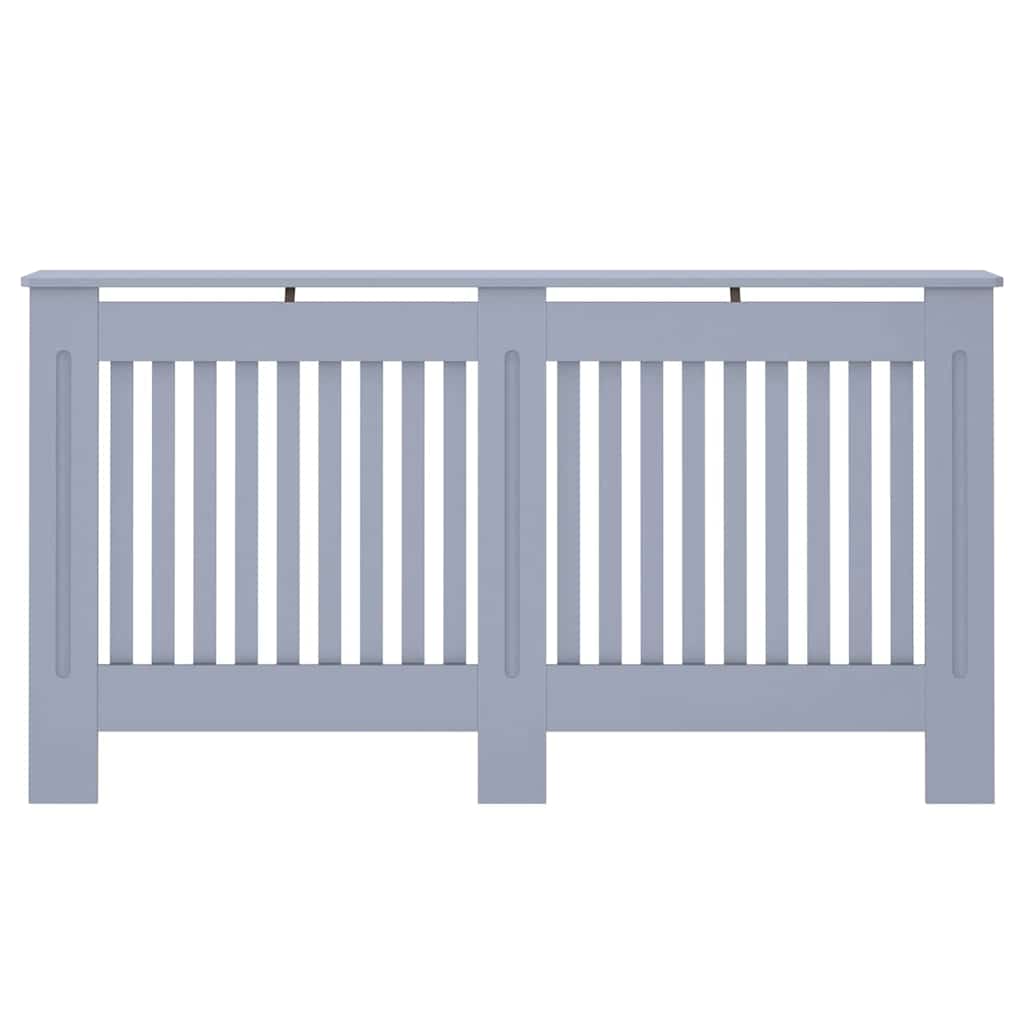 Radiátor fedezék 2 pcs szürke 152 x 19 x 81.5 cm faanyag
