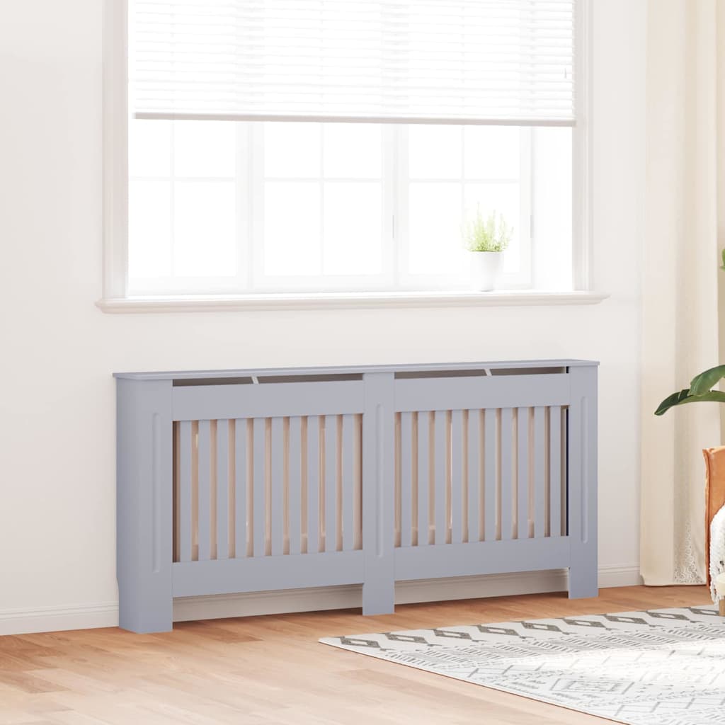 Radiátor fedezék 2 pcs szürke 172 x 19 x 81.5 cm faanyag