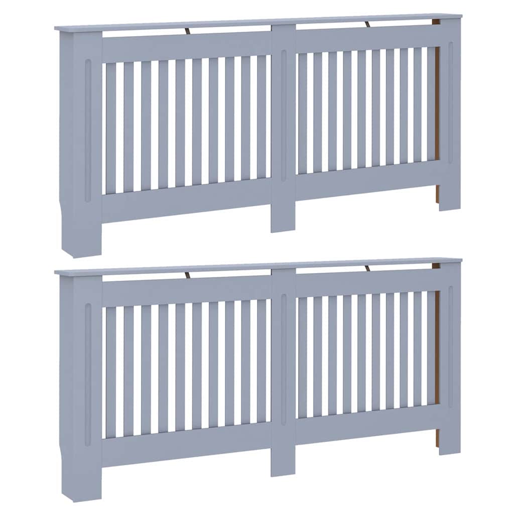 Radiátor fedezék 2 pcs szürke 172 x 19 x 81.5 cm faanyag