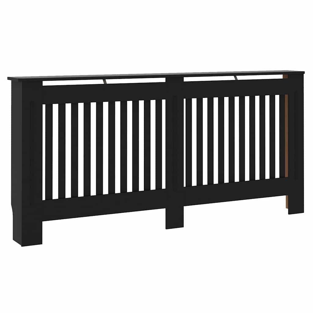 Radiátor fedezék 2 pcs fekete 172 x 19 x 81,5 cm szerelt fa