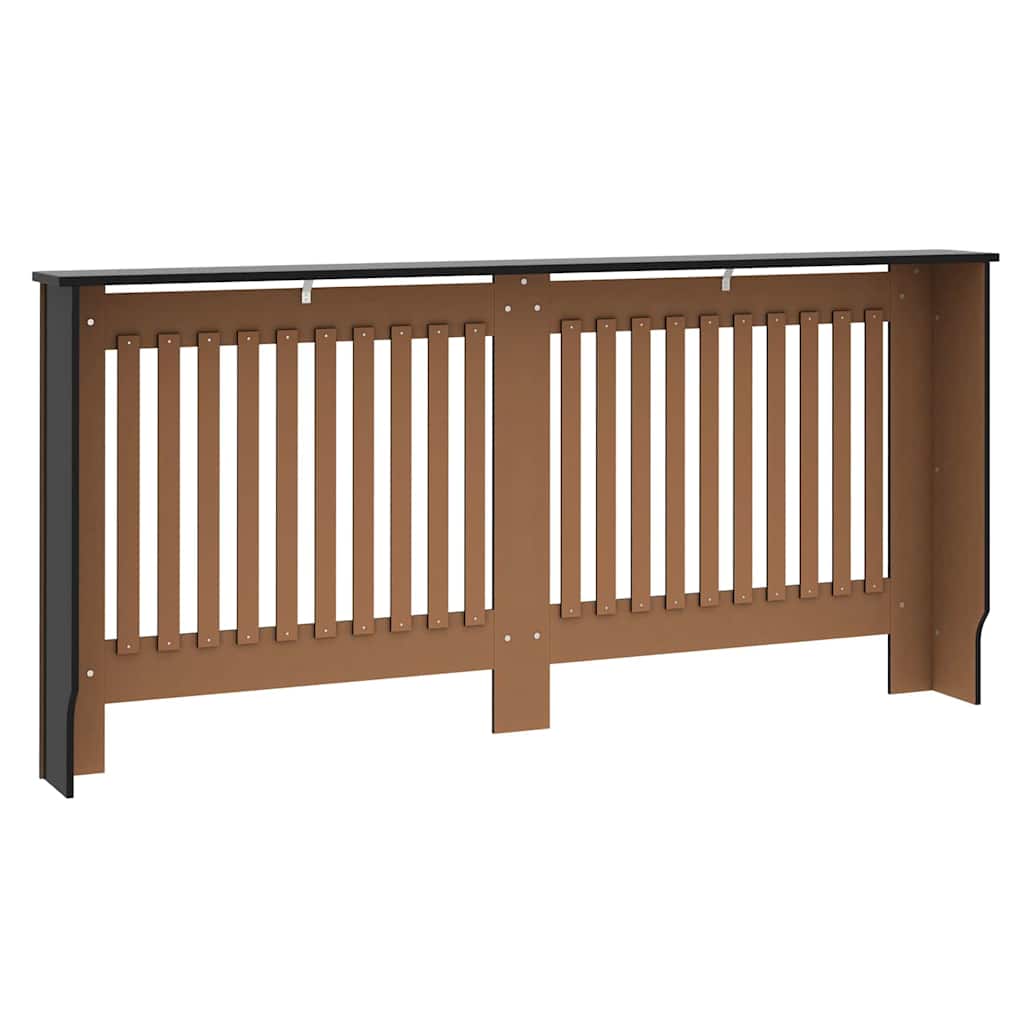 Radiátor fedezék 2 pcs fekete 172 x 19 x 81,5 cm szerelt fa