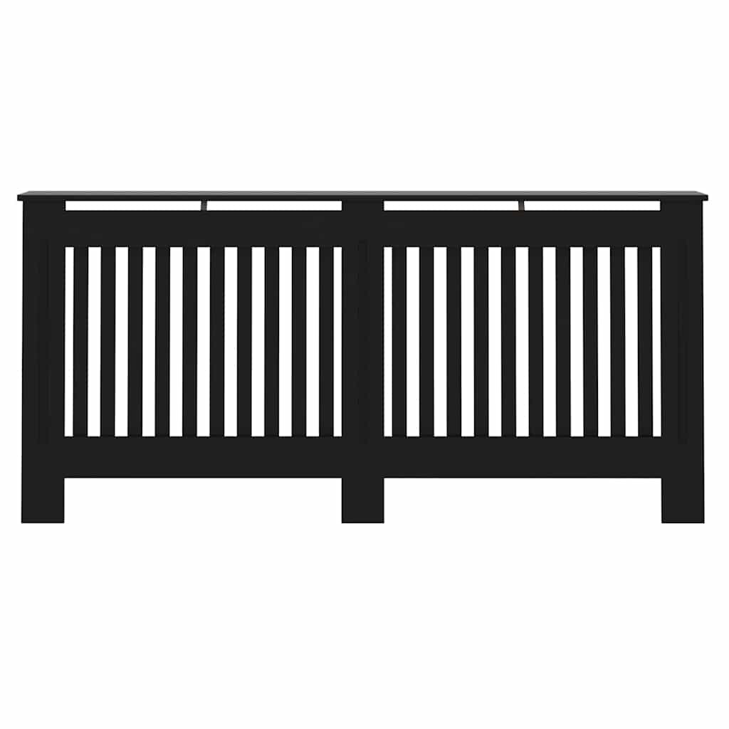 Radiátor fedezék 2 pcs fekete 172 x 19 x 81,5 cm szerelt fa