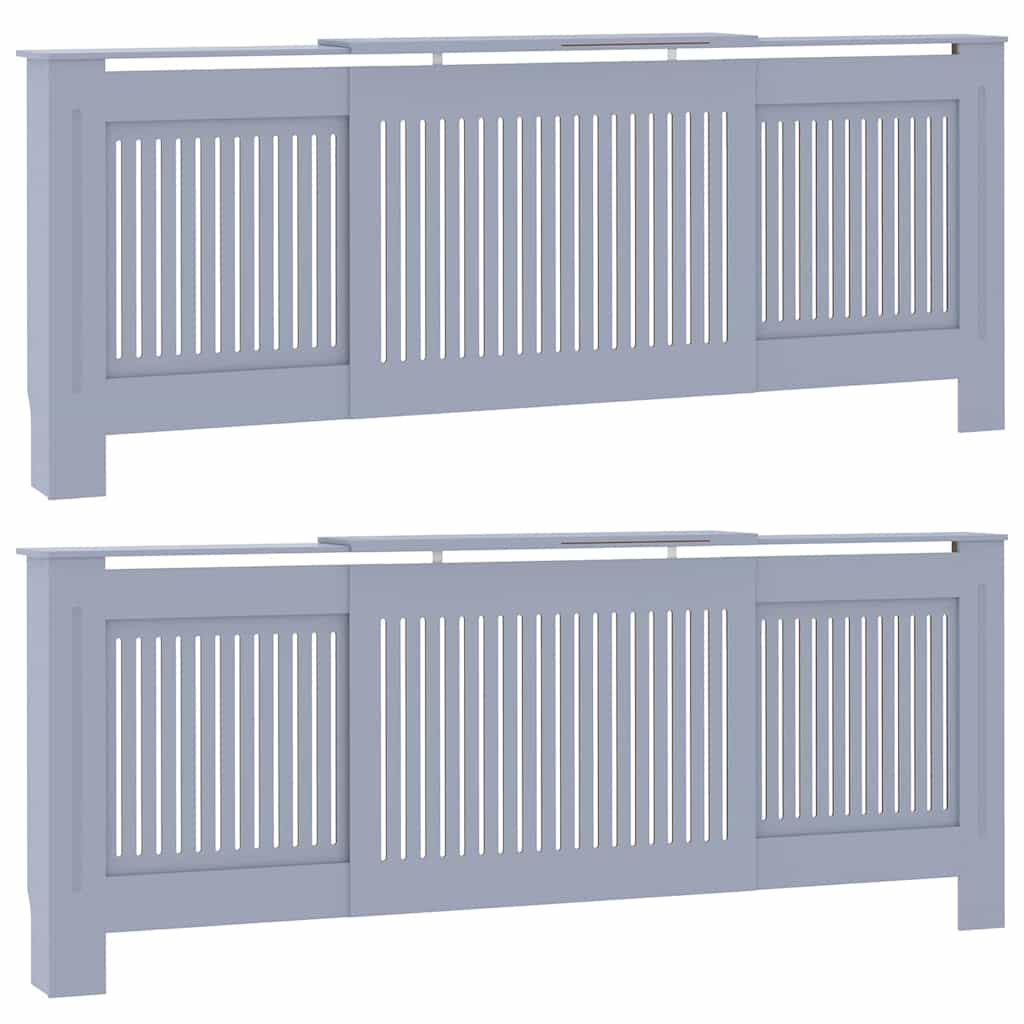 Radiátor fedezék 2 pcs szürke (142-205) x 20.5 x 81.5 cm