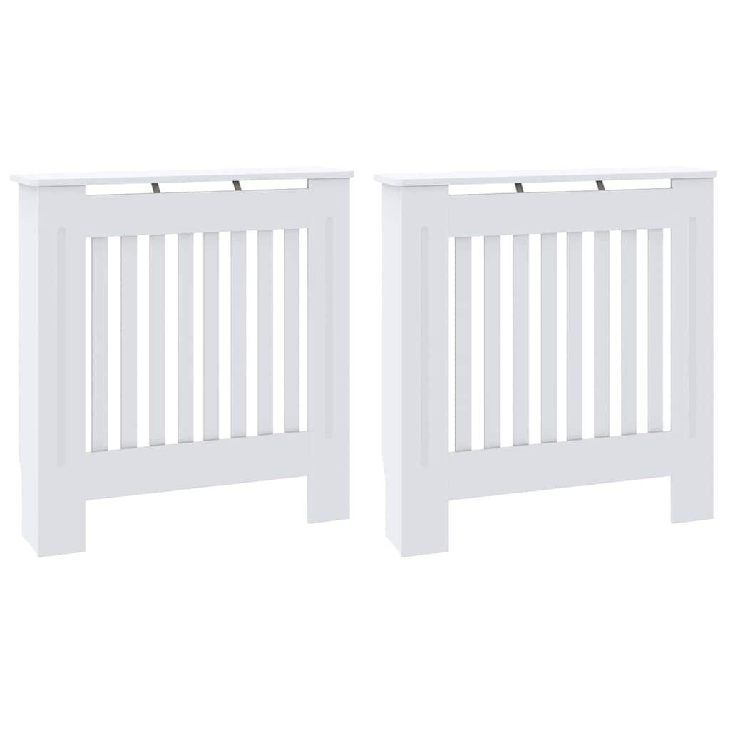 Radiátor fedezék 2 pcs fehér 78 x 19 x 81,5cm faanyag