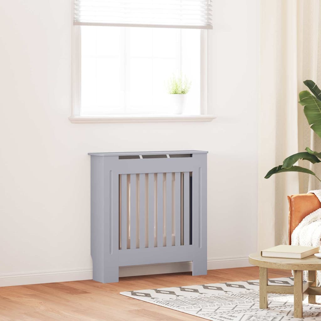 Radiátor fedezék 2 pcs szürke 78 x 19 x 81.5 cm faanyag