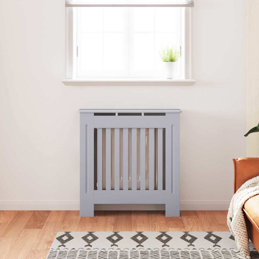 Radiátor fedezék 2 pcs szürke 78 x 19 x 81.5 cm faanyag