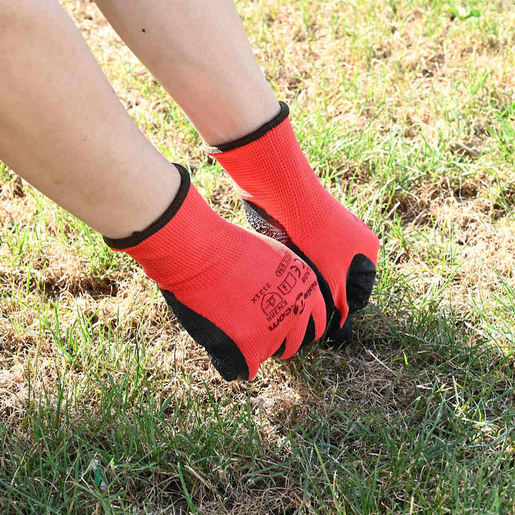 Munkakesztyűk 24 pcs piros és fekete 7 / s latex bevonat