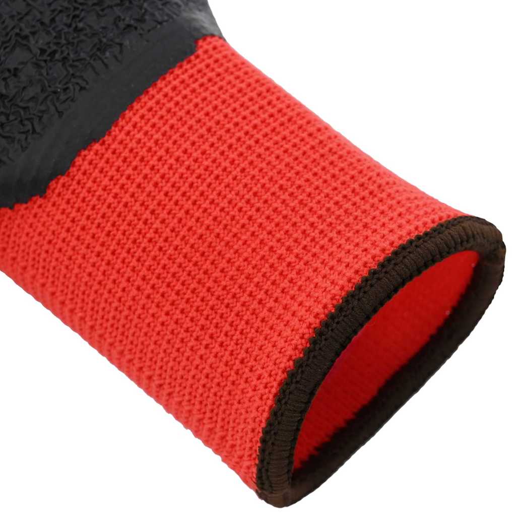 Munkakesztyűk 24 pcs piros és fekete 8 / m latex bevonat