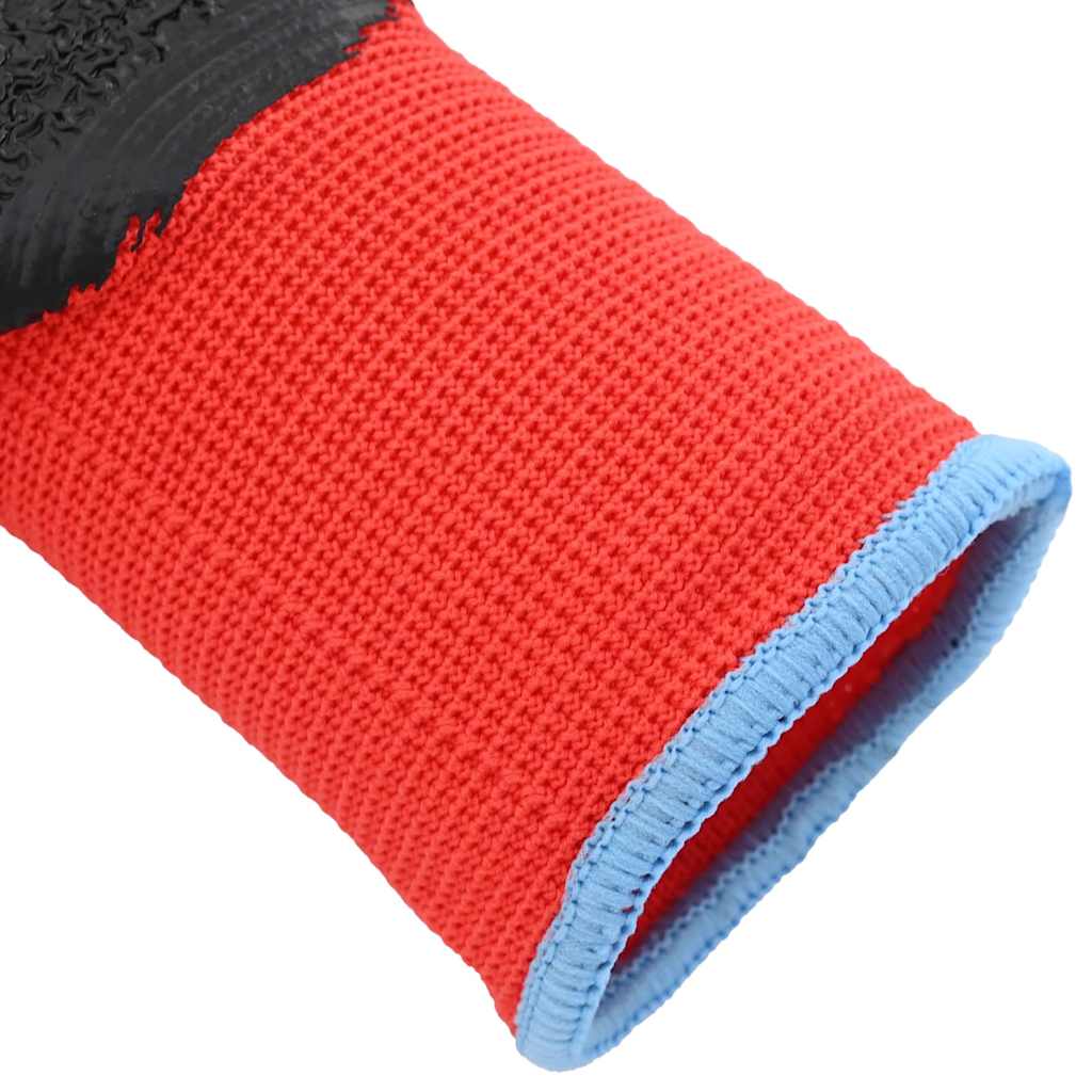 Munkakesztyűk 24 pcs piros és fekete 9 / l latex bevonat