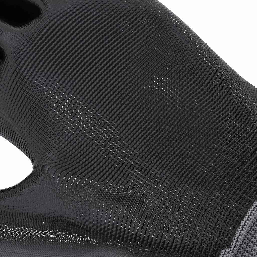 Munkakesztyűk 12 pcs szürke és fekete 7 / s poliészter