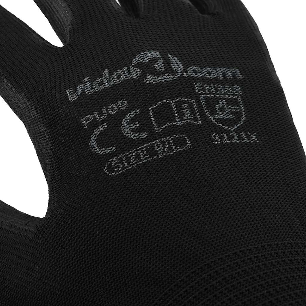 Munkakesztyűk 12 pcs fekete 9 / l poliészter