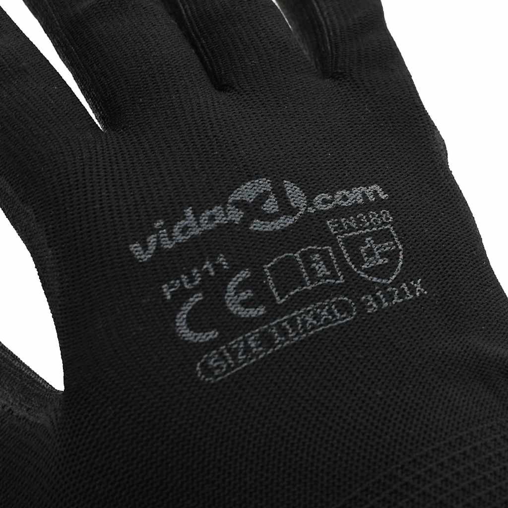 Munkakesztyűk 24 pcs fekete 11 / xxl poliészter