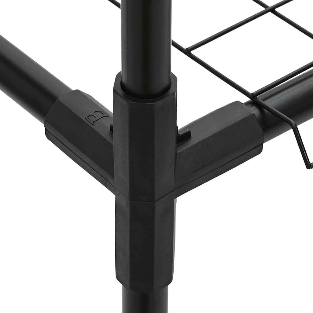 3-szintes növénypolc tárolóval fekete 100 x 32 x 102 cm acél