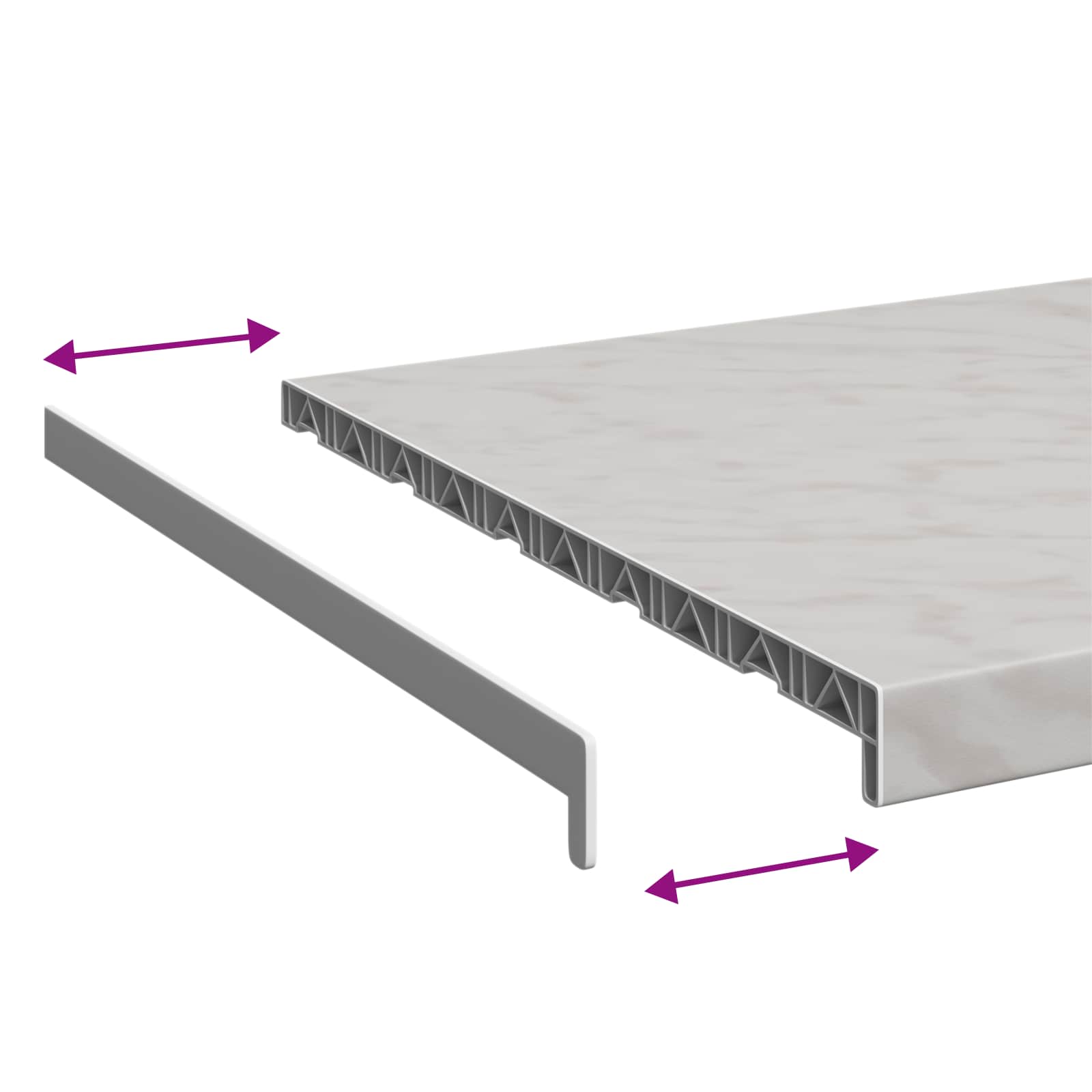 Ablakpárkány márvány szöveg -enure 160 x 50 x 4,5 cm pvc