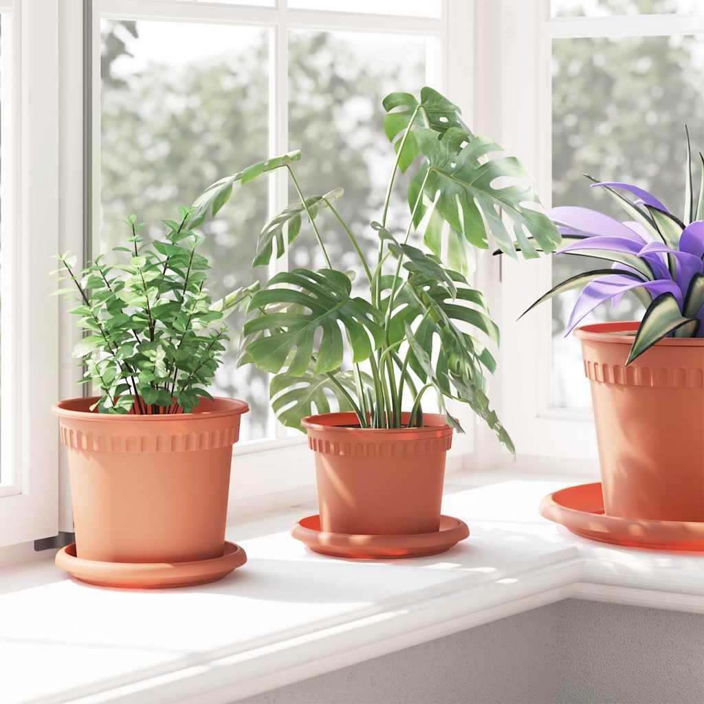 Növénycserép 6 pcs tégla vörös ø 12,5 x 10 cm műanyag