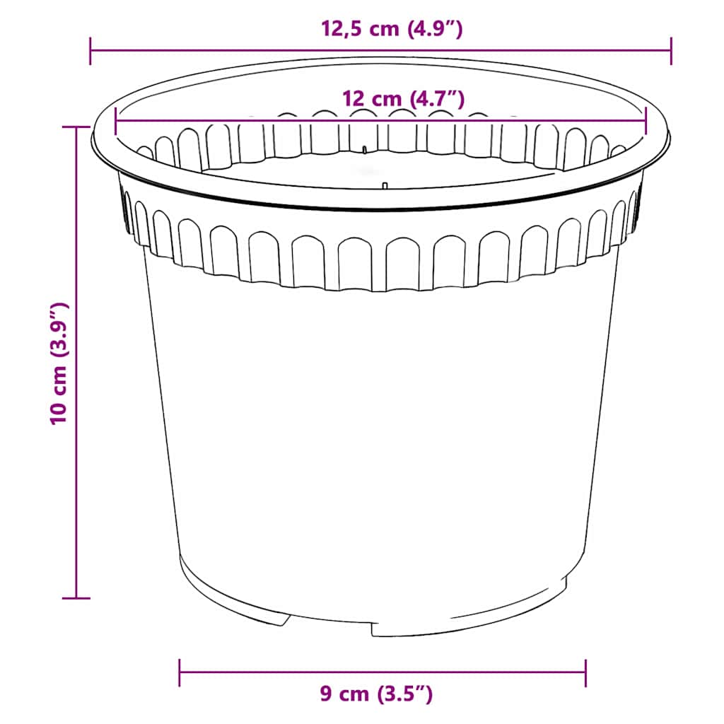 Növénycserép 6 pcs tégla vörös ø 12,5 x 10 cm műanyag