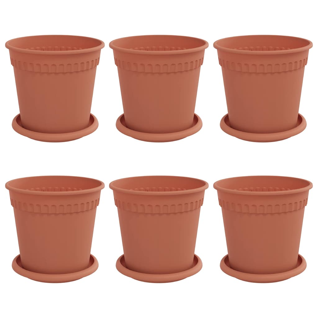 Növénycserép 6 pcs tégla vörös ø 17 x 14 cm műanyag
