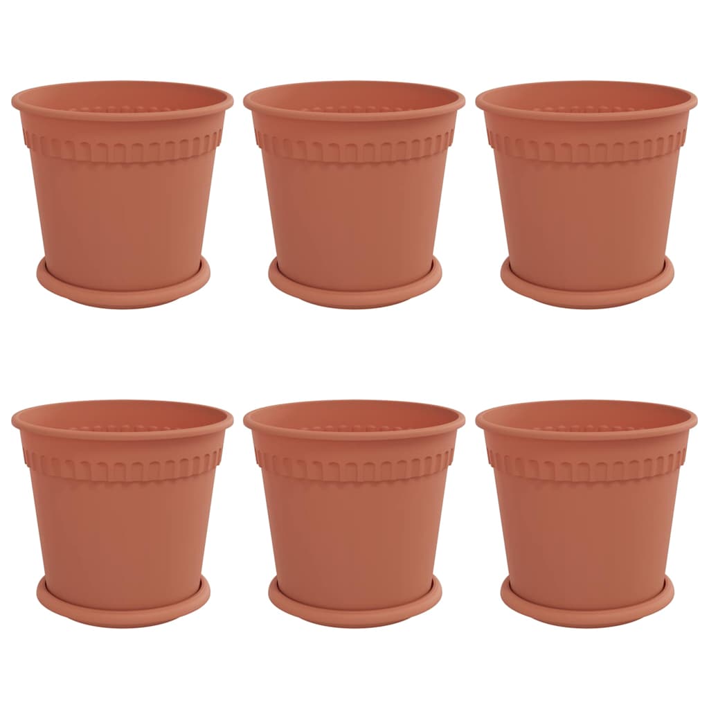 Növénycserép 6 pcs tégla vörös ø 19 x 16 cm műanyag