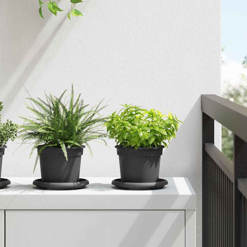 Növénycserép 6 pcs fekete ø 12,5 x 10 cm műanyag