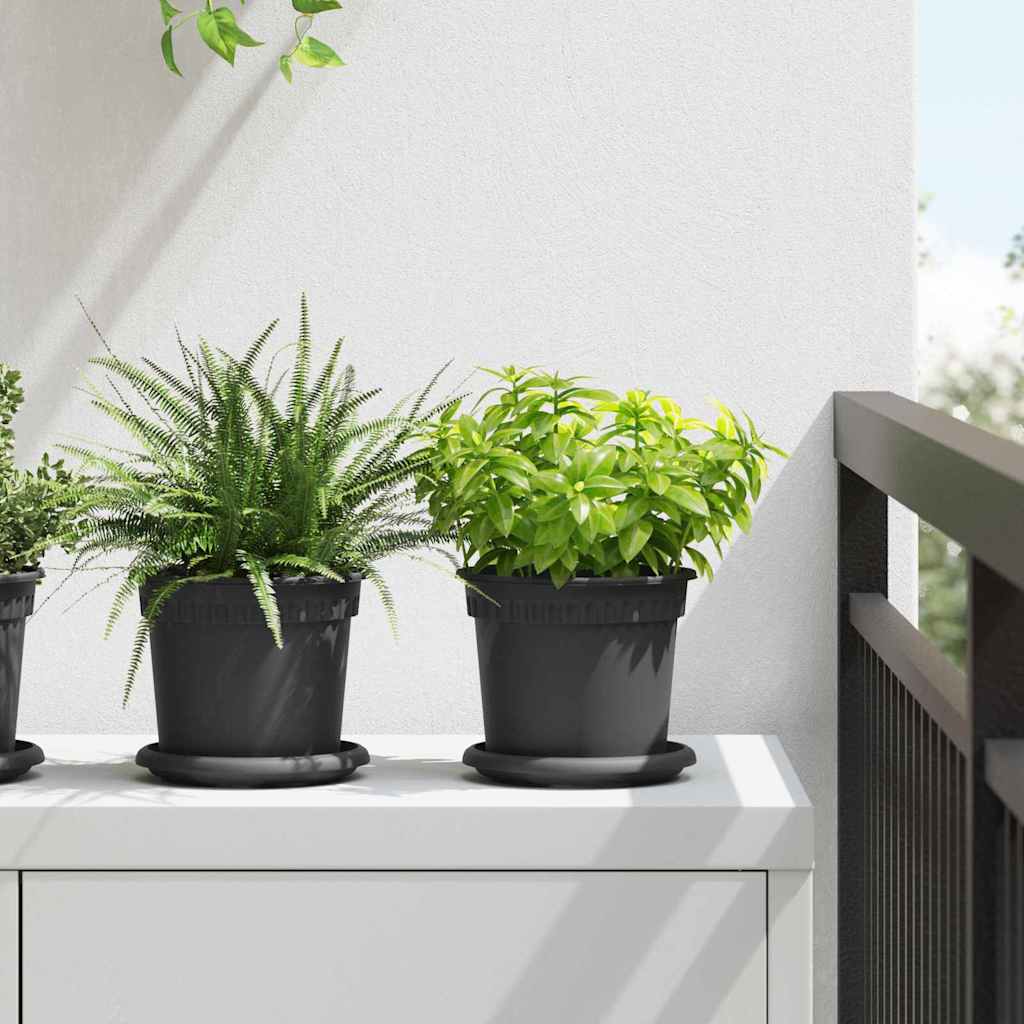 Növénycserép 6 pcs fekete ø 15 x 12 cm műanyag