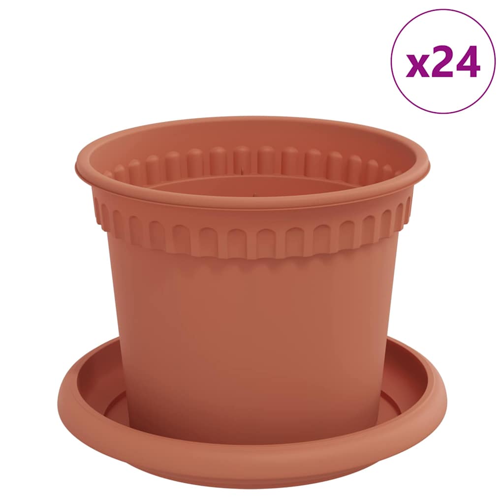 Növénycserép 24 pcs tégla vörös ø 12,5 x 10 cm műanyag