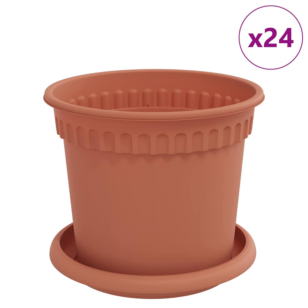 Növénycserép 24 pcs tégla vörös ø 15 x 12 cm műanyag