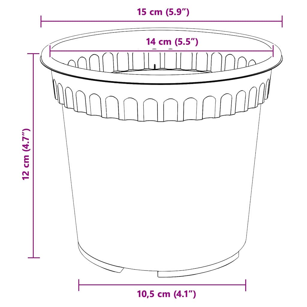 Növénycserép 24 pcs tégla vörös ø 15 x 12 cm műanyag
