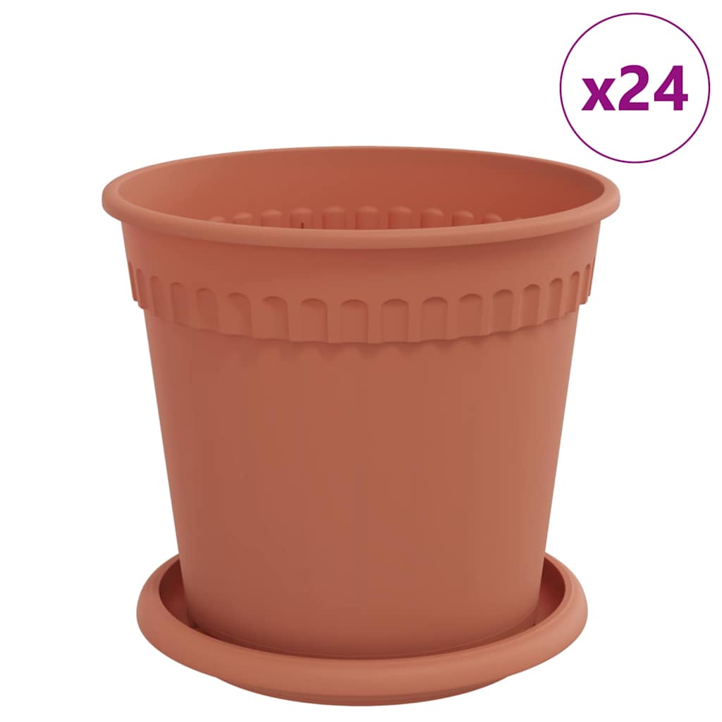 Növénycserép 24 pcs tégla vörös ø 17 x 14 cm műanyag