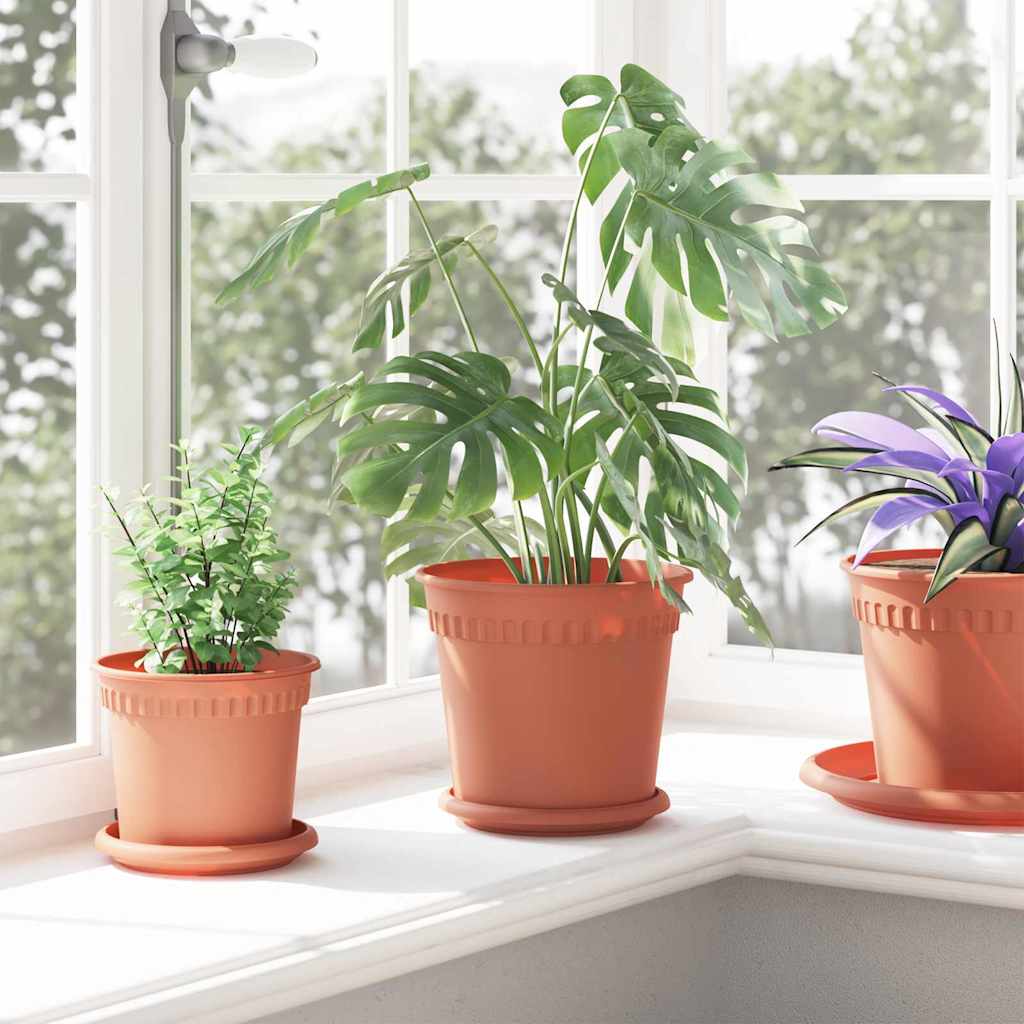 Növénycserép 24 pcs tégla vörös ø 19 x 16 cm műanyag