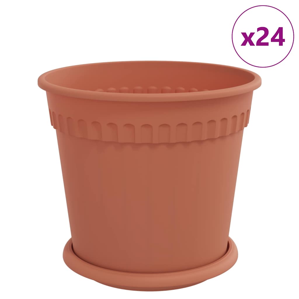 Növénycserép 24 pcs tégla vörös ø 19 x 16 cm műanyag