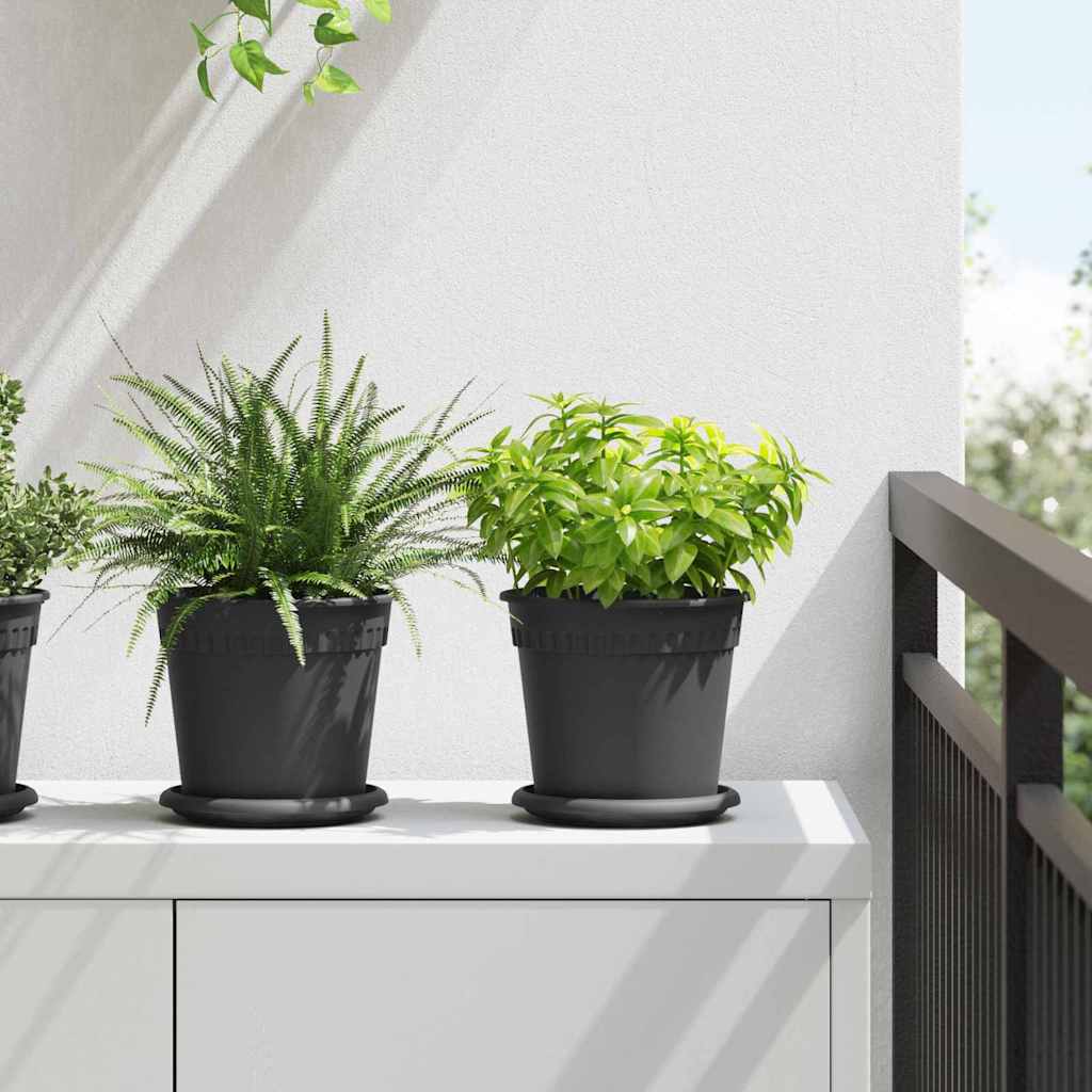 Növénycserép 24 pcs fekete ø 17 x 14 cm műanyag