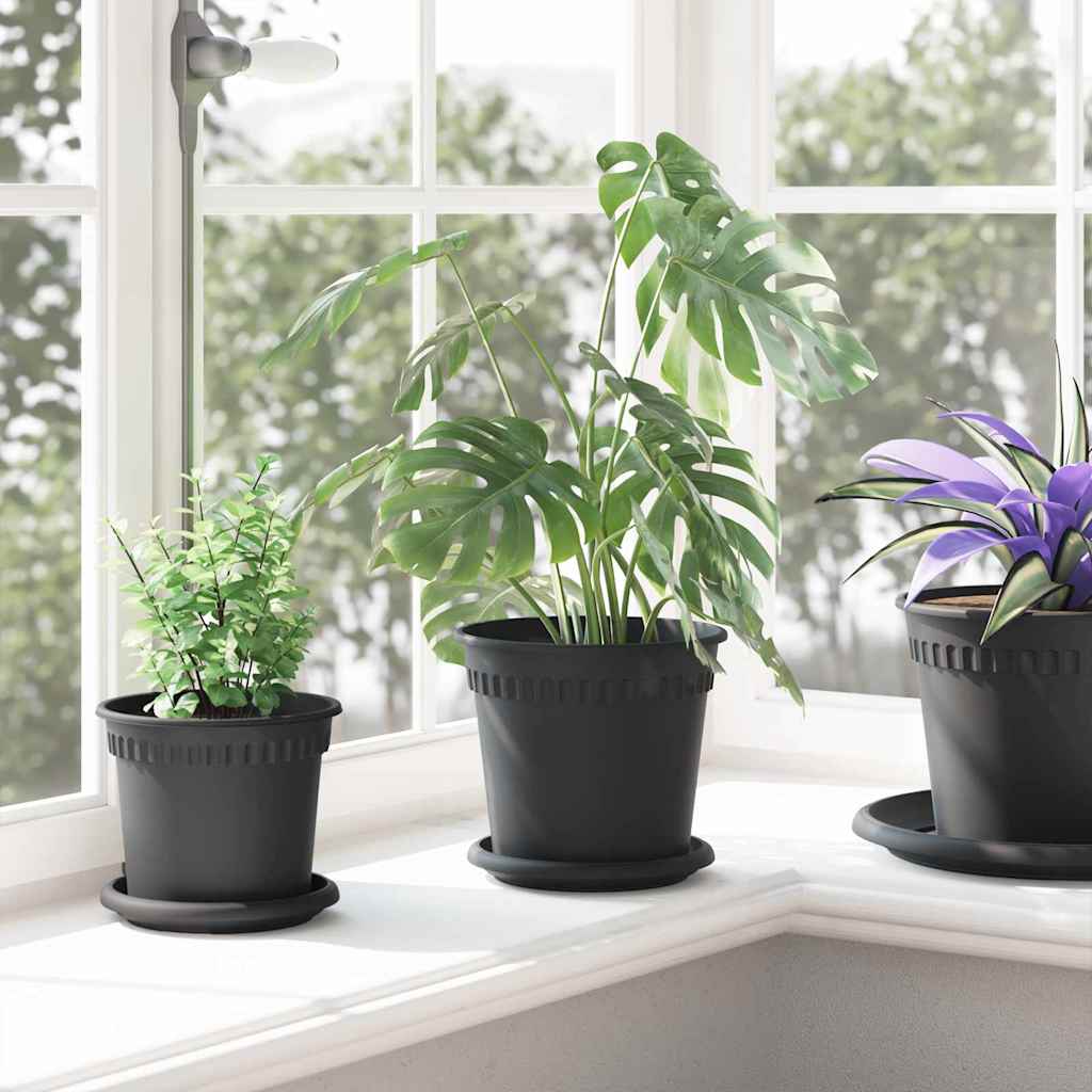 Növénycserép 24 pcs fekete ø 17 x 14 cm műanyag