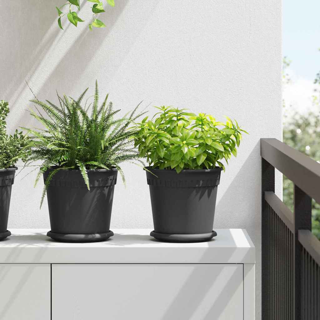 Növénycserép 24 pcs fekete ø 19 x 16 cm műanyag
