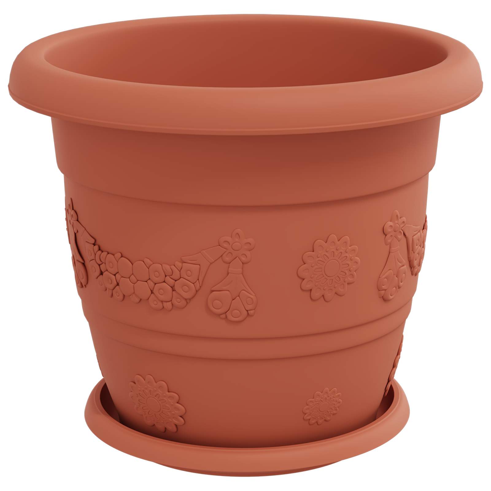 Növénycserép 24 pcs tégla vörös ø 30 x 25 cm műanyag