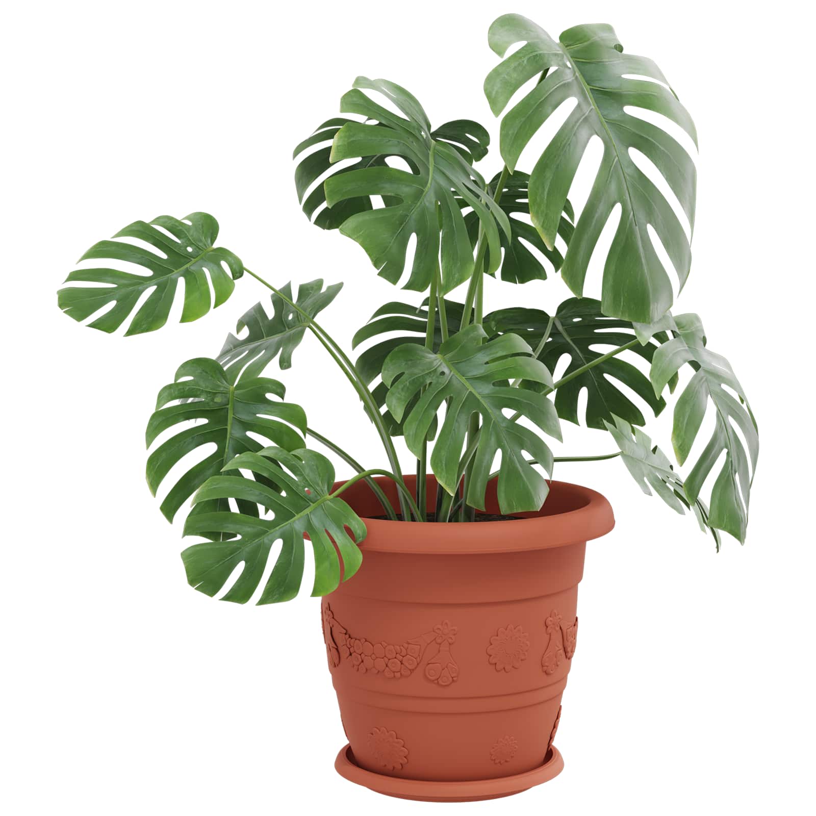 Növénycserép 24 pcs tégla vörös ø 34 x 28 cm műanyag