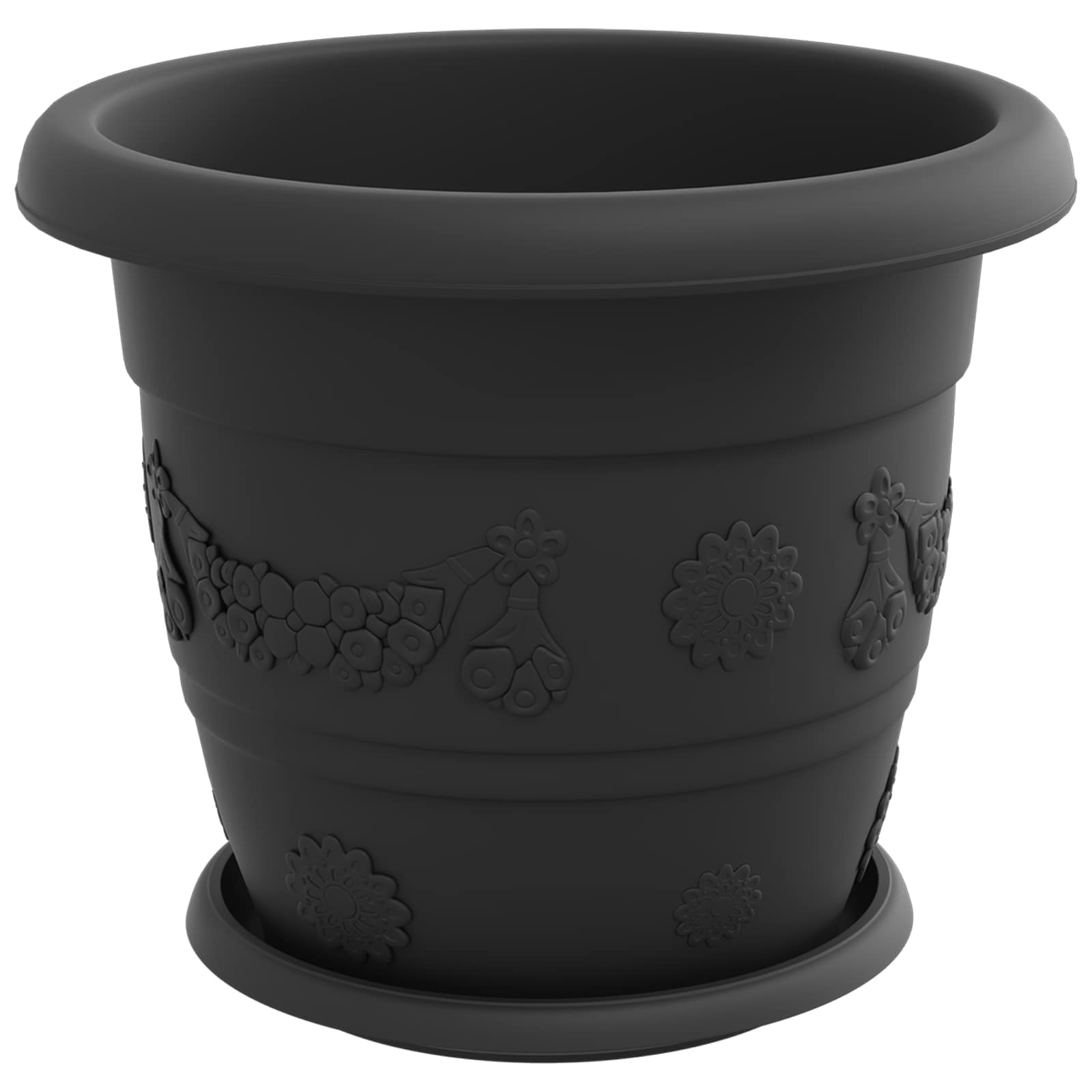 Növénycserép 24 pcs fekete ø 30 x 25 cm műanyag