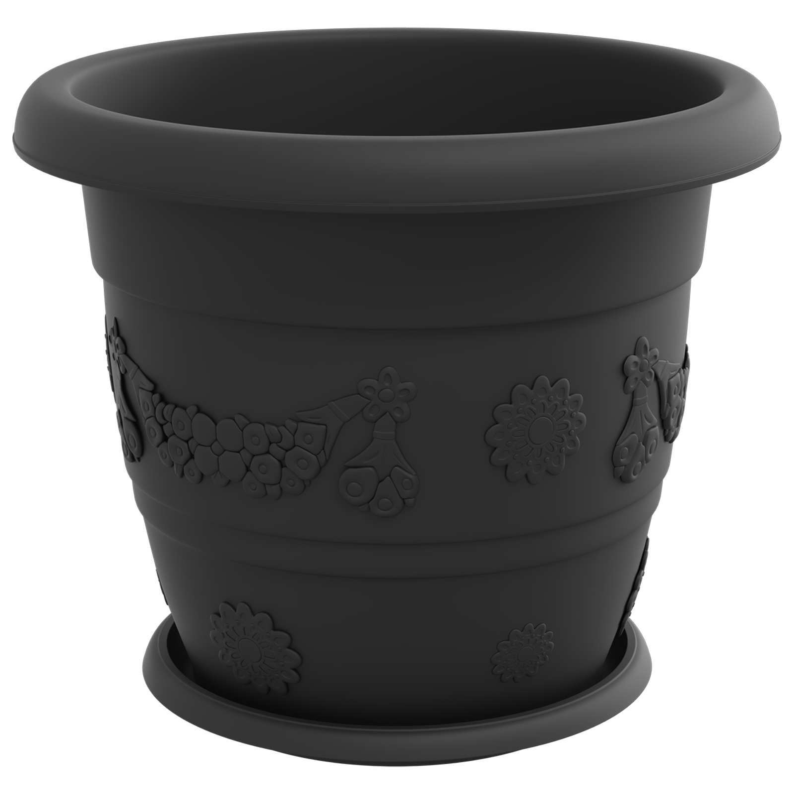 Növénycserép 24 pcs fekete ø 34 x 28 cm műanyag