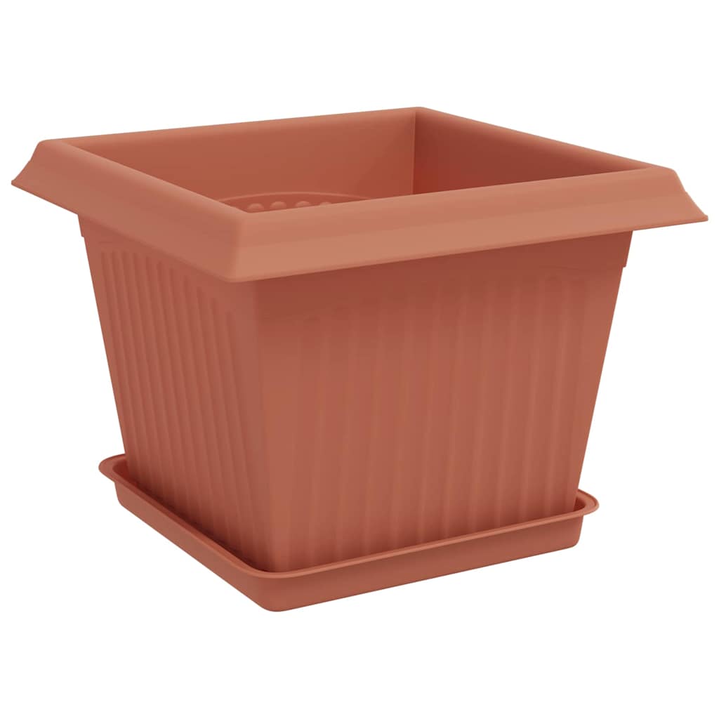 Növénycserép 6 pcs tégla vörös 23 x 23 x 17,5 cm műanyag