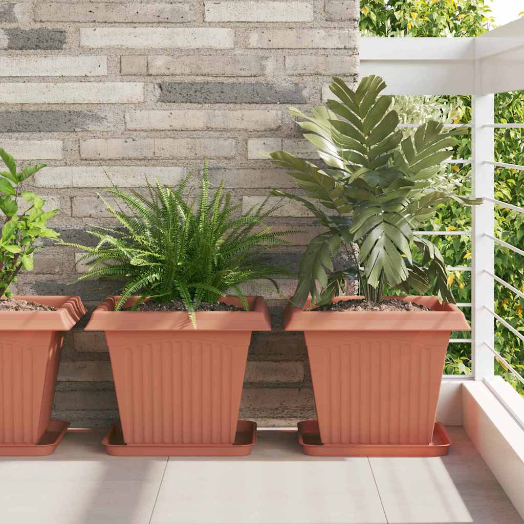 Növénycserép 6 pcs tégla vörös 38 x 38 x 30 cm műanyag