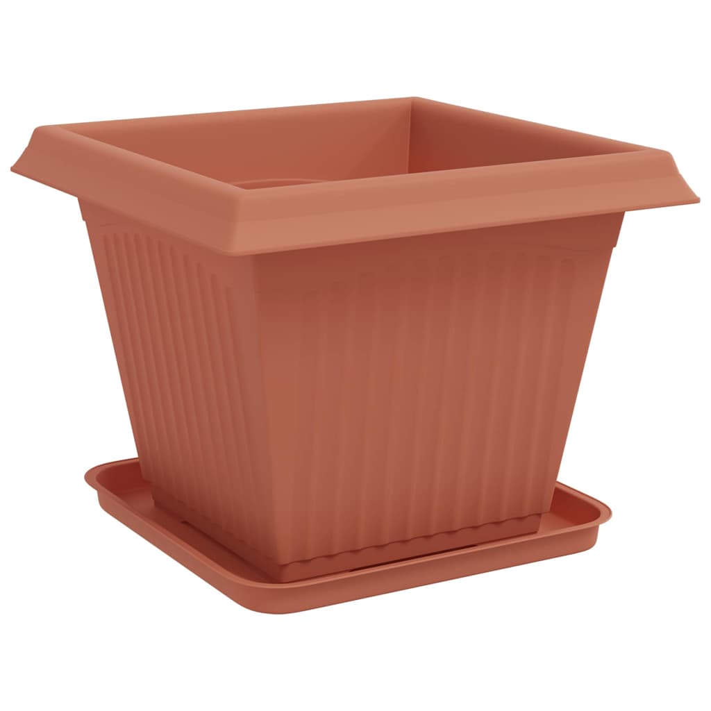 Növénycserép 6 pcs tégla vörös 38 x 38 x 30 cm műanyag