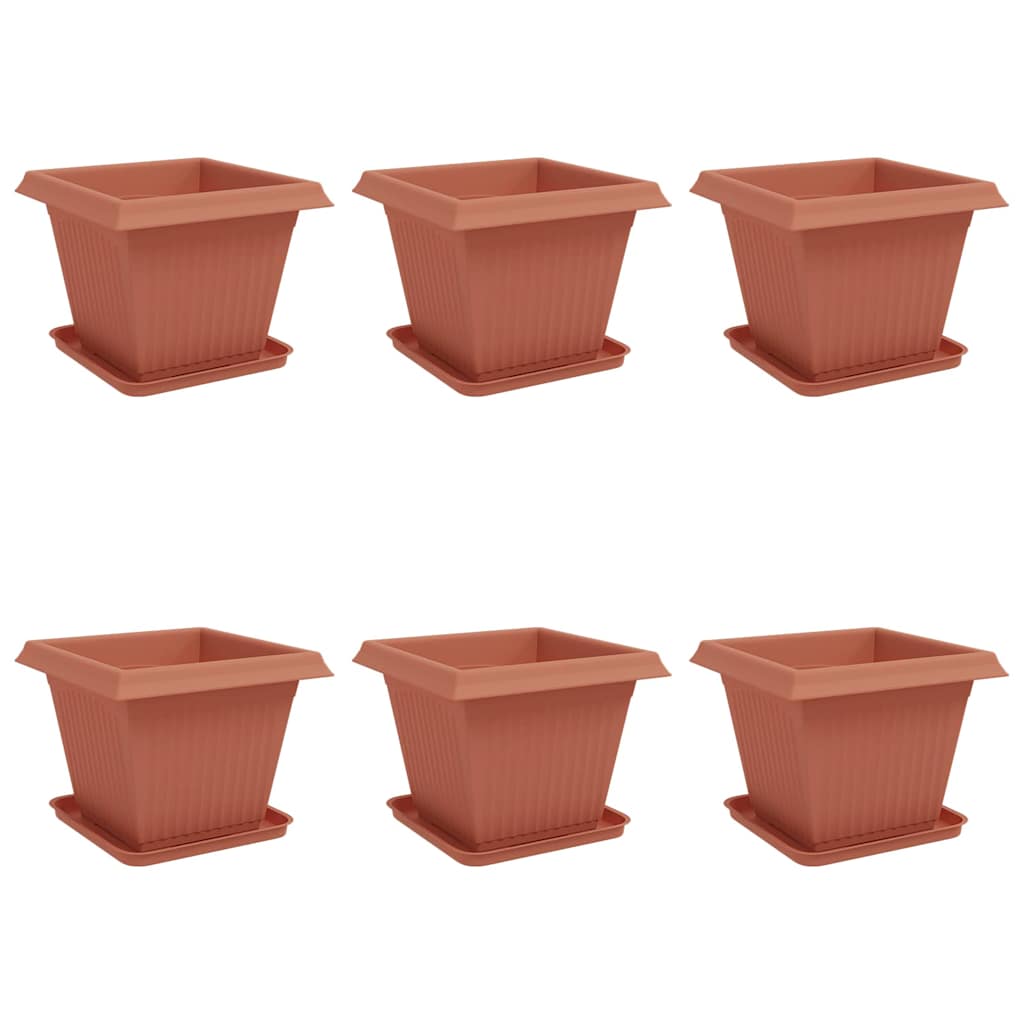 Növénycserép 6 pcs tégla vörös 38 x 38 x 30 cm műanyag