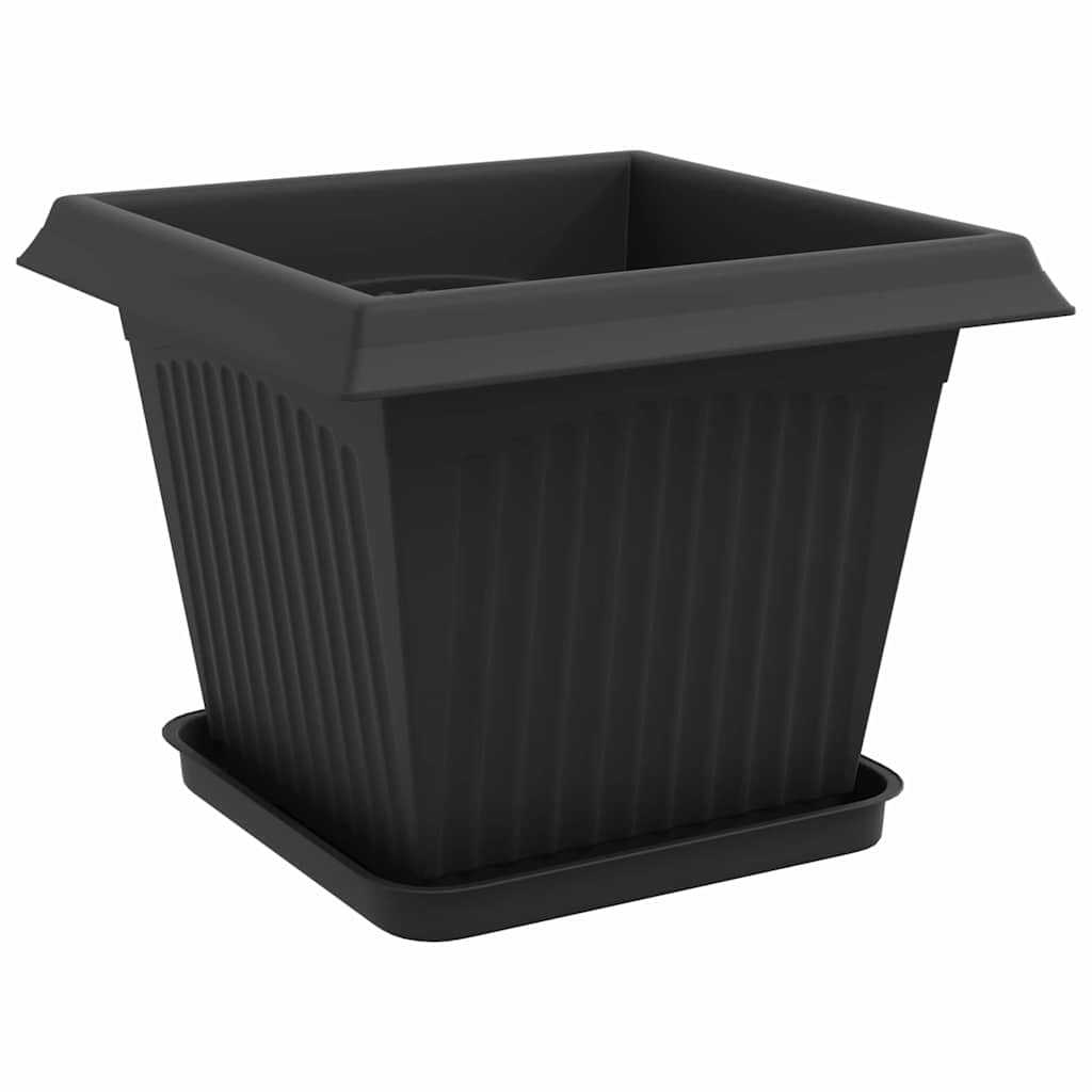 Növénycserép 6 pcs fekete 33 x 33 x 26 cm műanyag