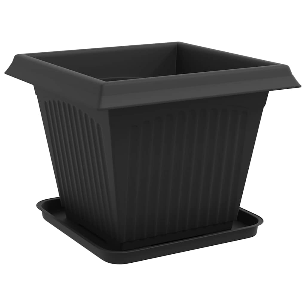 Növénycserép 6 pcs fekete 38 x 38 x 30 cm műanyag