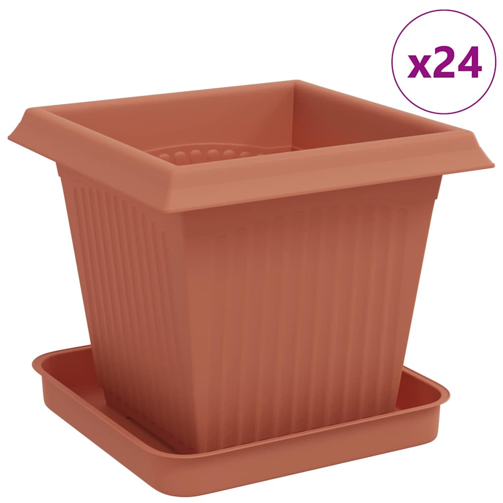 Növénycserép 24 pcs tégla vörös 16 x 16 x 14 cm műanyag