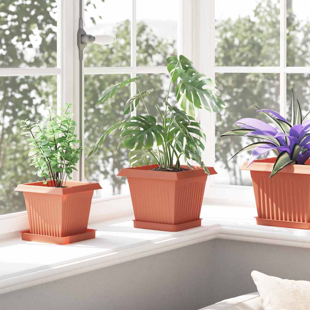 Növénycserép 24 pcs tégla vörös 20 x 20 x 16 cm műanyag